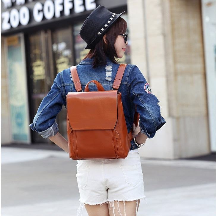 Women’s Genuine Leather Backpack Crossbody Shoulder Bag