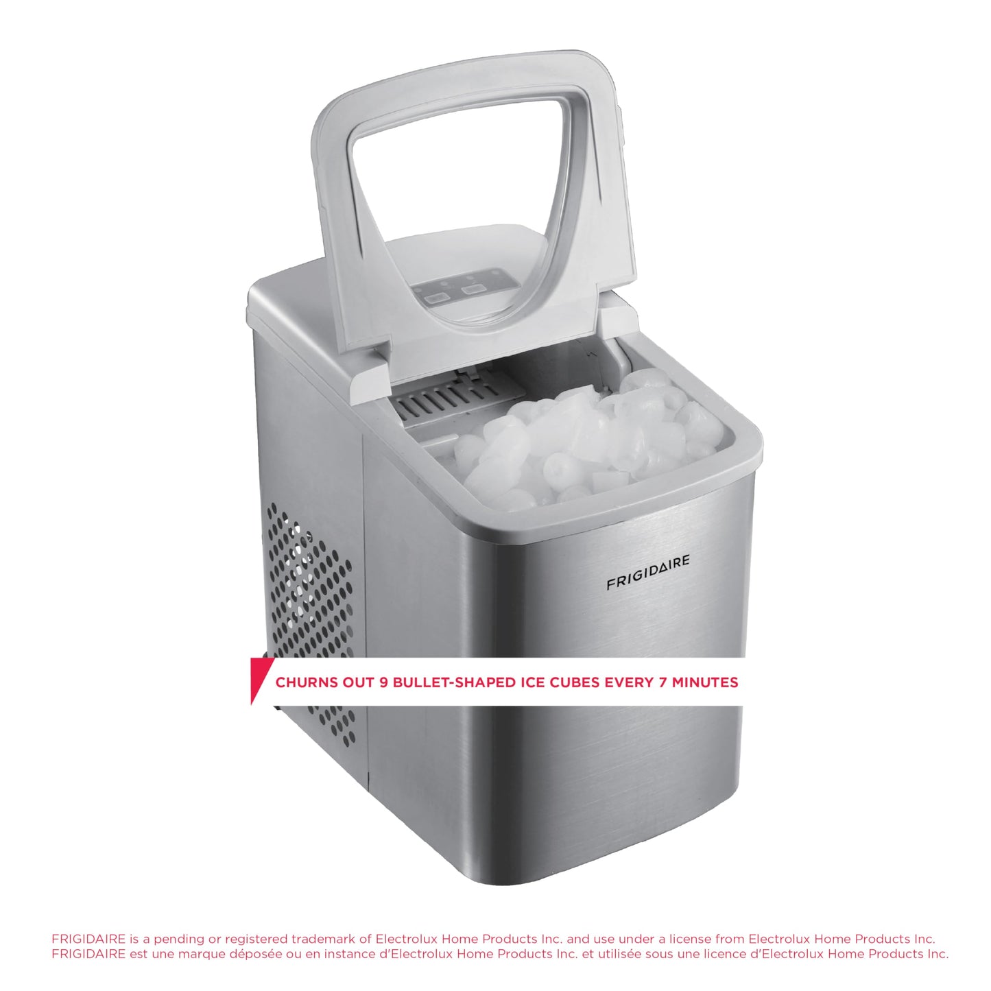 Frigidaire 26‑lb/Day Stainless Portable Ice Maker - DAILY AMPED