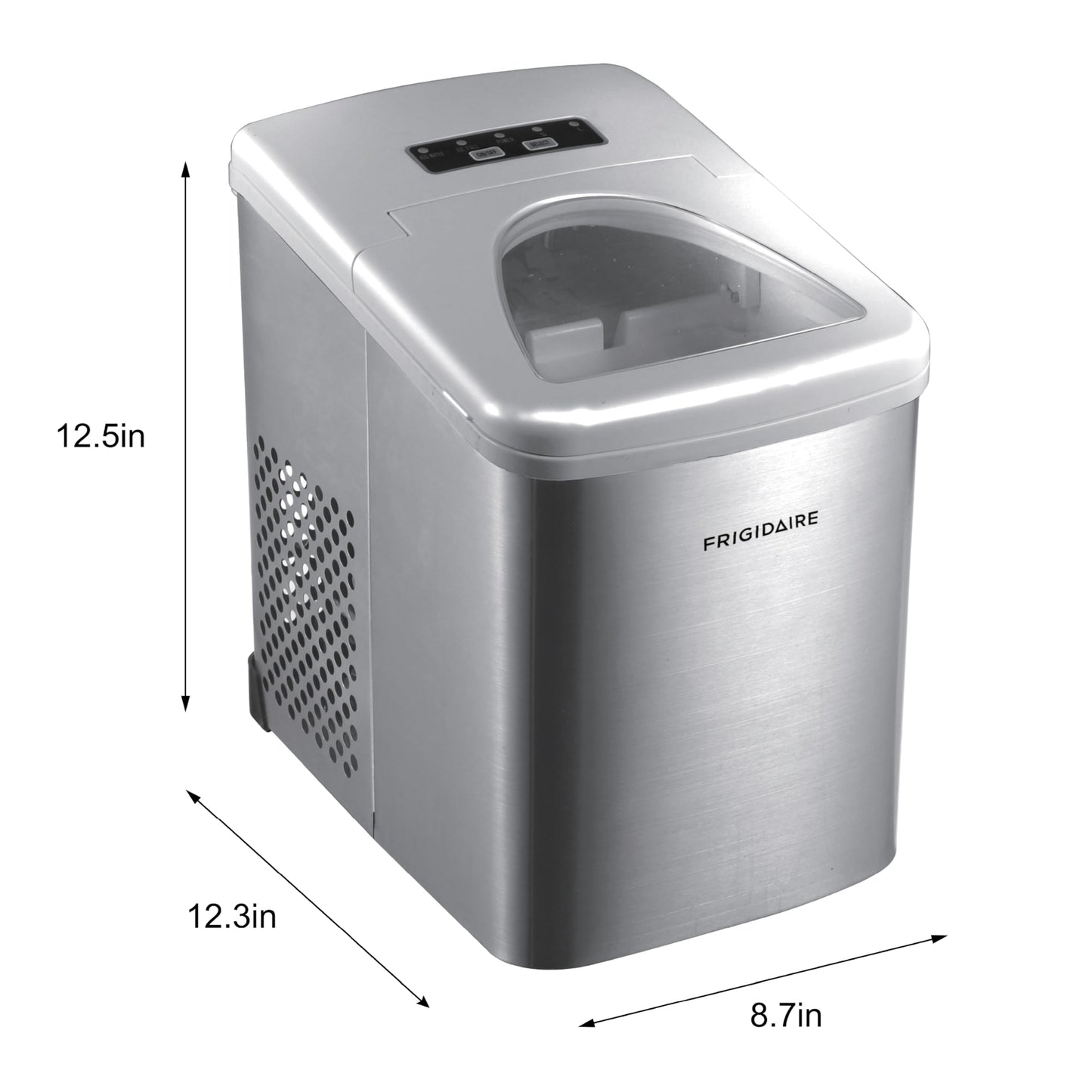 Frigidaire 26‑lb/Day Stainless Portable Ice Maker - DAILY AMPED