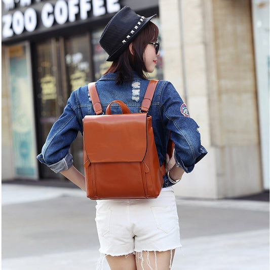 Women’s Genuine Leather Backpack Crossbody Shoulder Bag