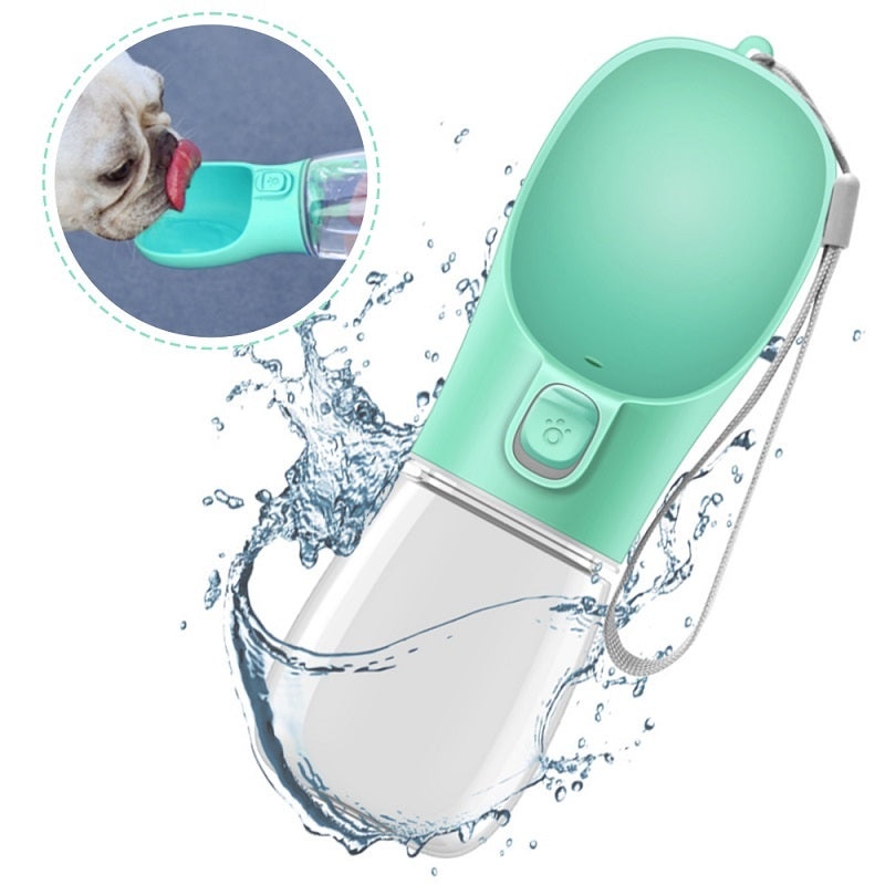 "Portable Pet Water Bottle – Leak-Proof Travel Drinking Cup for Dogs & Cats with Built-in Bowl"