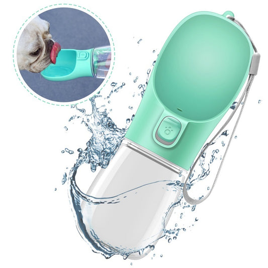 "Portable Pet Water Bottle – Leak-Proof Travel Drinking Cup for Dogs & Cats with Built-in Bowl"