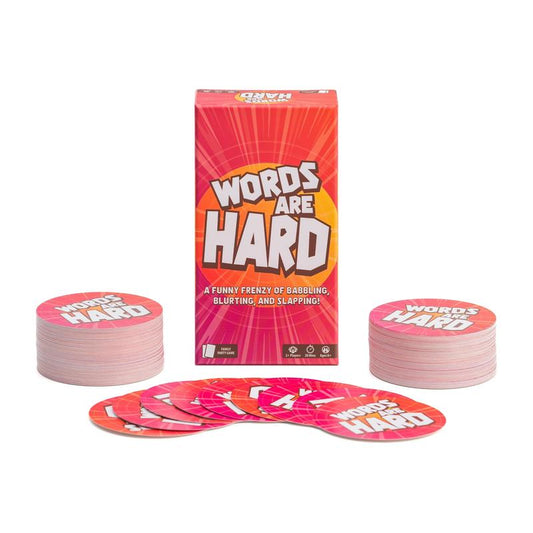 Words Are Hard - Party Games - Family Card Games - for Kids 8 and up - for Adults - Family Game Night - Travel Game - Laugh Out Loud Funny Babbling - DAILY AMPED