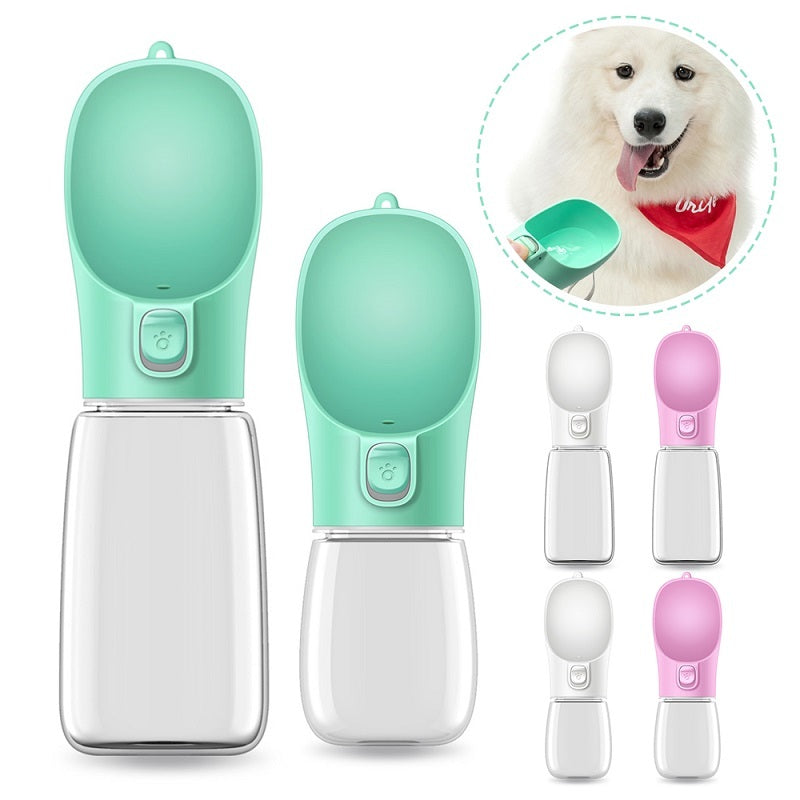 "Portable Pet Water Bottle – Leak-Proof Travel Drinking Cup for Dogs & Cats with Built-in Bowl"