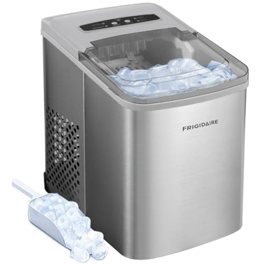 Frigidaire 26‑lb/Day Stainless Portable Ice Maker - DAILY AMPED