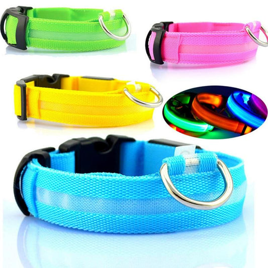 USB Rechargeable LED Dog Collar – Adjustable, Waterproof, Safety Light for Pets