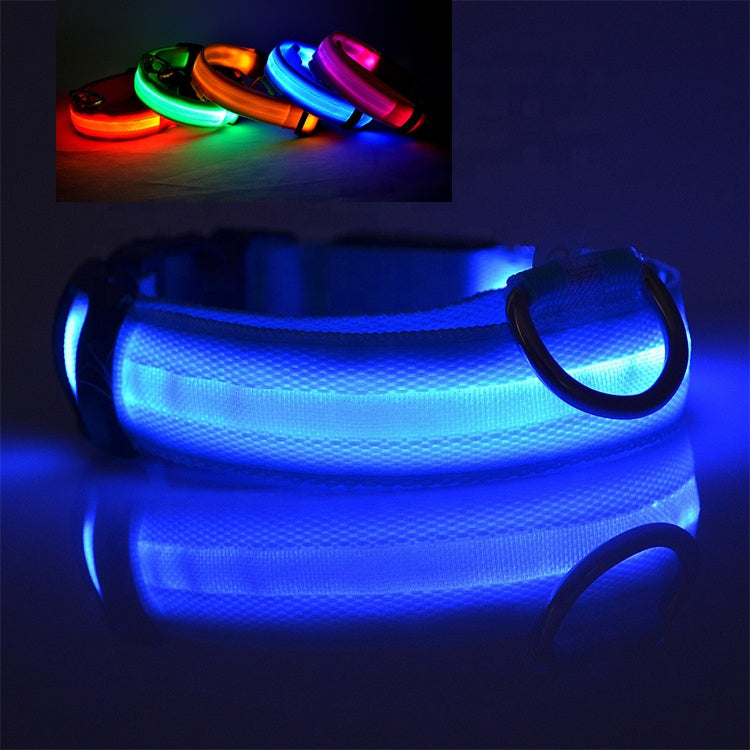 USB Rechargeable LED Dog Collar – Adjustable, Waterproof, Safety Light for Pets