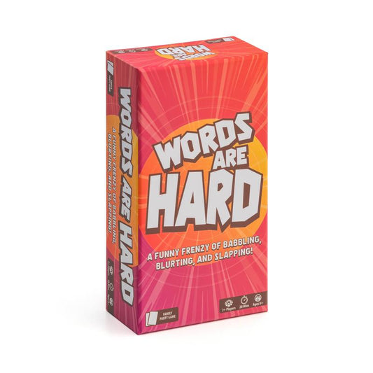 Words Are Hard - Party Games - Family Card Games - for Kids 8 and up - for Adults - Family Game Night - Travel Game - Laugh Out Loud Funny Babbling - DAILY AMPED
