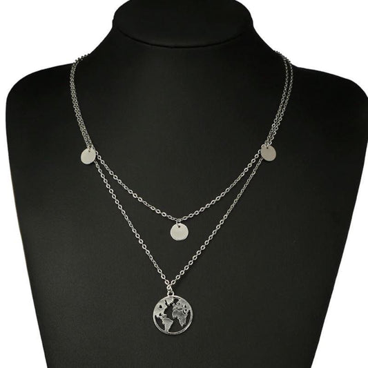 World Map Necklace - DAILY AMPED